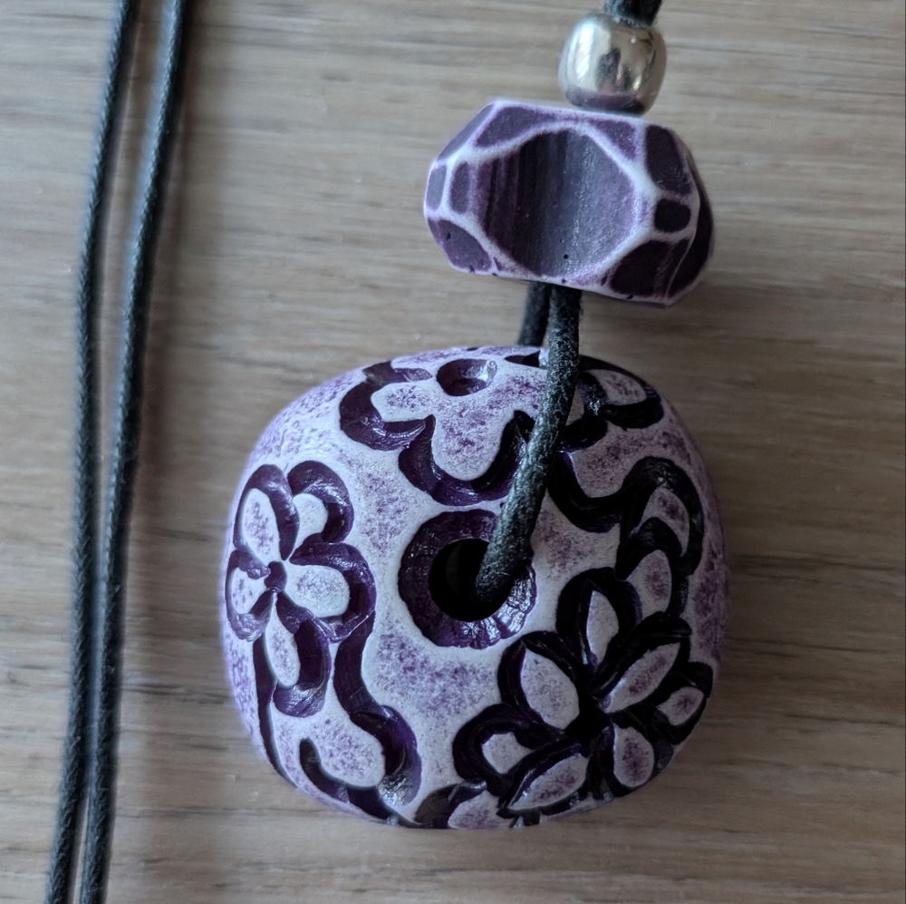 Hand Crafted Purple Blue Pendant Necklace